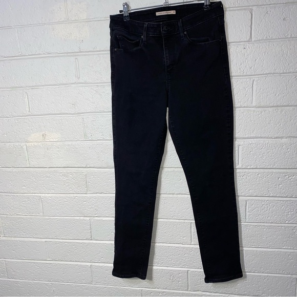 Levi’s Classic Mid Rise Skinny Black Stretchy Jeans Women’s 10 Great Condition - Picture 3 of 9